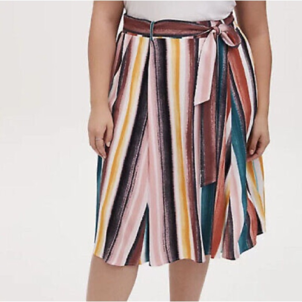Torrid Midi Challis Skirt in “Painted Stripe”